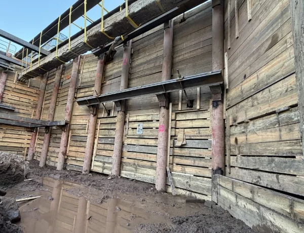 wooden support wall